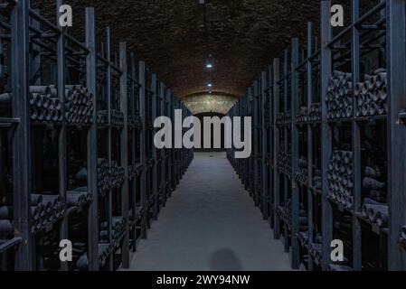 Telavi, Georgia, 28. August 2023: Weinkeller auf dem Tsinandali Estate in Georgia Stockfoto