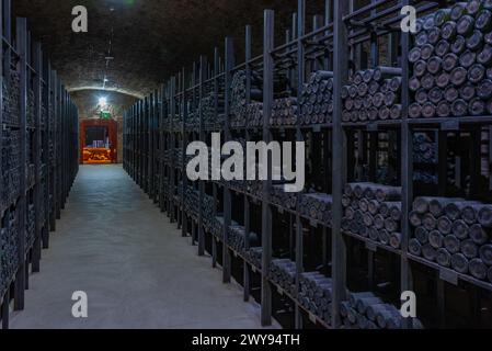 Telavi, Georgia, 28. August 2023: Weinkeller auf dem Tsinandali Estate in Georgia Stockfoto