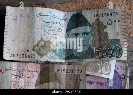 Kopenhagen/Dänemark/05 April 2024/ pakistanische Rupien mit Bild von Jinnah in der dänischen Hauptstadt.hoto.Francis Joseph Dean/Dekan Bilder) Stockfoto