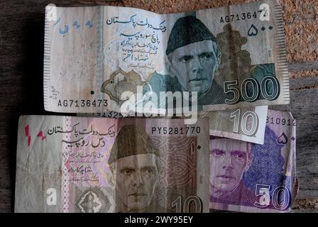 Kopenhagen/Dänemark/05 April 2024/ pakistanische Rupien mit Bild von Jinnah in der dänischen Hauptstadt.hoto.Francis Joseph Dean/Dekan Bilder) Stockfoto
