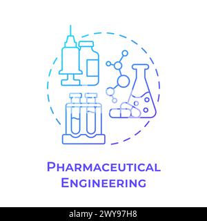 Blaues Gradientenkonzept-Symbol für Pharmatechnik Stock Vektor