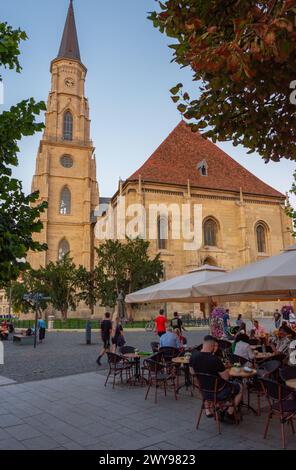 Cluj-Napoca, Rumänien, 12. August 2023: Kirche St. Michael in Cluj-Napoca, Rumänien Stockfoto