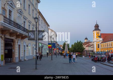 Cluj-Napoca, Rumänien, 12. August 2023: Sonnenuntergang am Bulevardul Eroilor in Cluj-Napoca, Rumänien Stockfoto