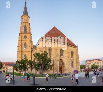 Cluj-Napoca, Rumänien, 12. August 2023: Kirche St. Michael in Cluj-Napoca, Rumänien Stockfoto