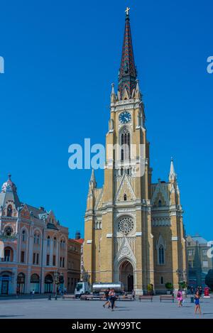 Novi Sad, Serbien, 23. Juli 2023: Name der katholischen Kirche Maria in der serbischen Stadt Novi Sad Stockfoto