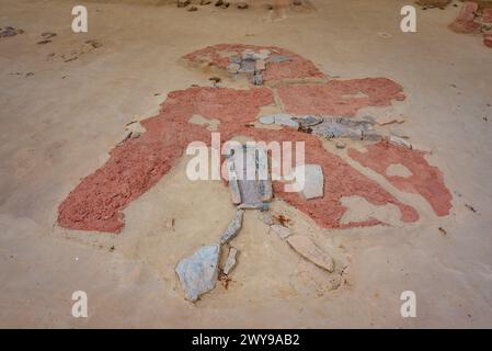 Lepenski Vir, Serbien, 26. Juli 2023: paläolithisches Dorf bei Lepenski Vir in Serbien Stockfoto