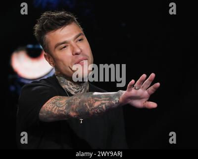 Rom, Rai Ex liebe Studios, TV-Sendung "Belve". Auf dem Foto: Fedez Stockfoto