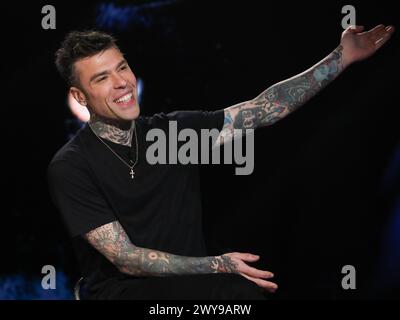 Rom, Rai Ex liebe Studios, TV-Sendung "Belve". Auf dem Foto: Fedez Stockfoto