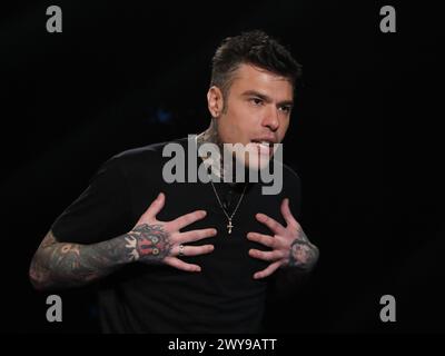 Rom, Rai Ex liebe Studios, TV-Sendung "Belve". Auf dem Foto: Fedez Stockfoto