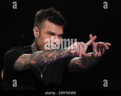 Rom, Rai Ex liebe Studios, TV-Sendung "Belve". Auf dem Foto: Fedez Stockfoto