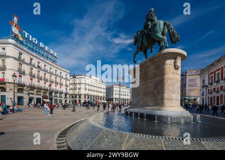 Platz Puerta del Sol, Madrid, Spanien Stockfoto