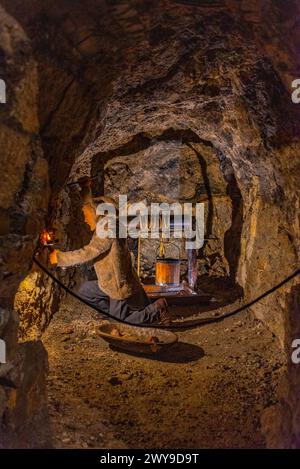 Idrija, Slowenien, 28. Juni 2023: Anthony's Shaft Mining Museum in Idrija, Slowenien Stockfoto