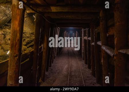 Idrija, Slowenien, 28. Juni 2023: Anthony's Shaft Mining Museum in Idrija, Slowenien Stockfoto