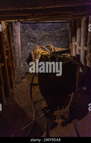 Idrija, Slowenien, 28. Juni 2023: Anthony's Shaft Mining Museum in Idrija, Slowenien Stockfoto