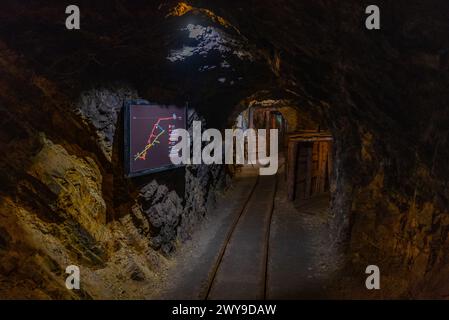 Idrija, Slowenien, 28. Juni 2023: Anthony's Shaft Mining Museum in Idrija, Slowenien Stockfoto