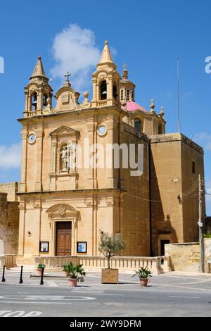 St Paul's Church ist eine römisch-katholische Pfarrkirche aus dem 20. Jahrhundert auf der Insel Gozo - Munxar, Malta Stockfoto