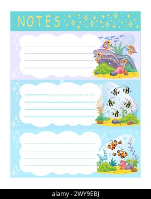 Stickerdesign mit niedlichen tropischen Fischen Vektor-Illustration Stock Vektor