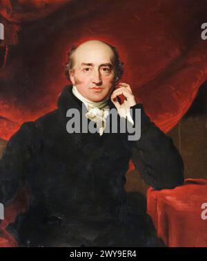 George Canning (1770–1827), Politiker und Premierminister des Vereinigten Königreichs von April bis August 1827, Porträtgemälde in Öl auf Leinwand nach Sir Thomas Lawrence, 1822-1830 Stockfoto