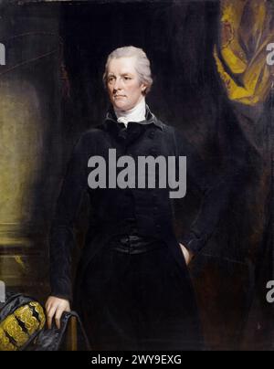 William Pitt the Younger (1759–1806), Premierminister von Großbritannien 1783–1800, Premierminister des Vereinigten Königreichs Januar–März 1801 und 1804–1806, Porträtgemälde in Öl auf Leinwand von John Hoppner, 1806-1810 Stockfoto