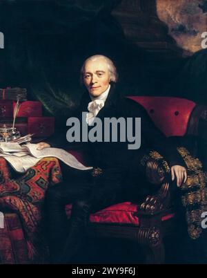 Spencer Perceval (1762–1812), Premierminister des Vereinigten Königreichs von Oktober 1809 bis zu seiner Ermordung im Mai 1812, Porträtgemälde in Öl auf Leinwand von George Francis Joseph, 1812 Stockfoto