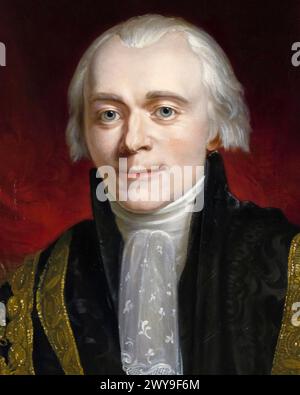Spencer Perceval (1762–1812), Premierminister des Vereinigten Königreichs von Oktober 1809 bis zu seiner Ermordung im Mai 1812, Porträtgemälde in Öl auf Leinwand von George Francis Joseph, 1816 Stockfoto