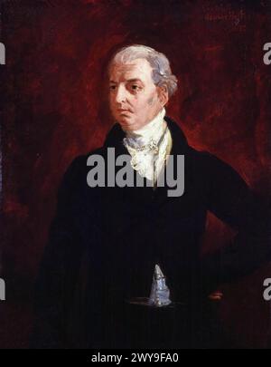 Robert Jenkinson, 2. Earl of Liverpool (1770–1828), Tory-Politiker und Premierminister des Vereinigten Königreichs, 1812–1827, Porträtgemälde in Öl auf Tafel von Sir George Hayter, 1823 Stockfoto
