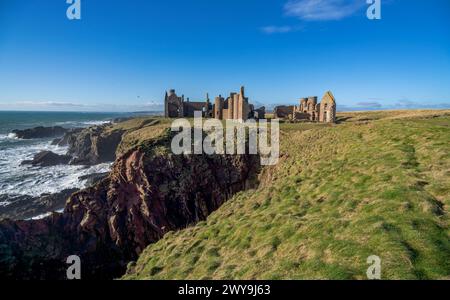 Slains Castle in der Nähe der Cruden Bay in Aberdeenshire, Schottland Stockfoto