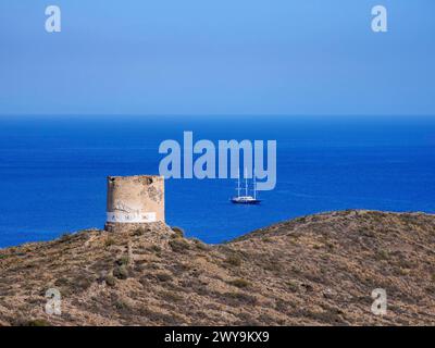 Alte Mühle in der Nähe des Dorfes Akrotiri, Insel Santorini Thira, Kykladen, griechische Inseln, Griechenland, Europa Copyright: KarolxKozlowski 1245-3582 Stockfoto