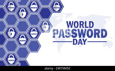 Hintergrundbild zum World Password Day mit Formen und Typografie. World Password Day, Hintergrund Stock Vektor