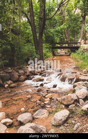 Genießen Sie einen Naturspaziergang in Colorado Springs Stockfoto