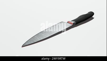 Isolierter 3D-Render eines Küchenmessers für den Kochberuf oder Küchenbesteck Stockfoto