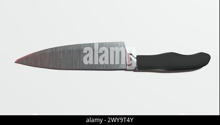 Isolierter 3D-Render eines Küchenmessers für den Kochberuf oder Küchenbesteck Stockfoto