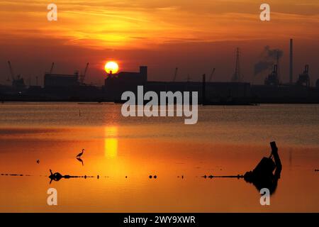 Pialassa Piomboni: Angelhütte bei Sonnenuntergang Stockfoto