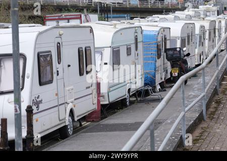 Wohnwagen- oder Van-Wohnung in Bristol, Großbritannien. Eastville Bristol. Stockfoto