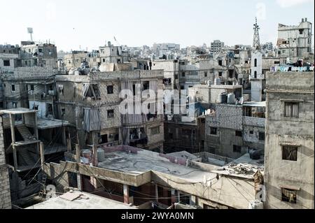 Blick auf das Flüchtlingslager Sabra-Shatila im Libanon Stockfoto