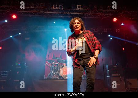 3. April 2024: Mr. Big Sänger Eric Martin spielt ein Konzert in Mailand Stockfoto