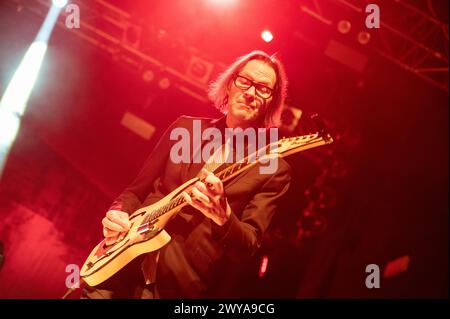 3. April 2024: Mr. Big Gitarrist Paul Gilbert spielt ein Konzert in Mailand Stockfoto