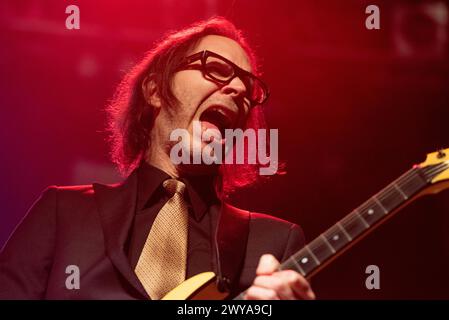 3. April 2024: Mr. Big Gitarrist Paul Gilbert spielt ein Konzert in Mailand Stockfoto