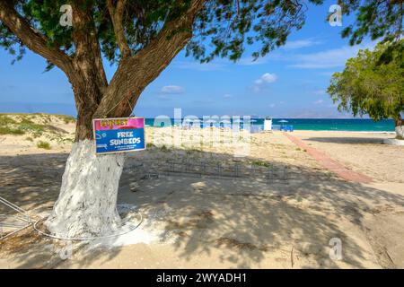 Kos, Griechenland - 12. Mai 2023: Marmari-Strand auf der griechischen Insel Kos. Griechenland Stockfoto