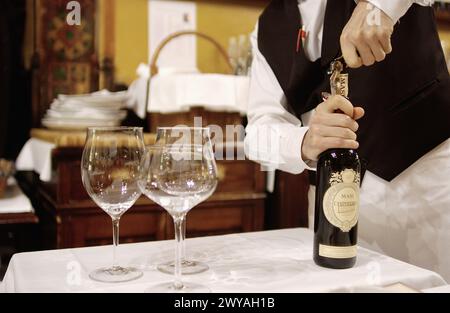 Restaurant und Keller Bottega del Vino. Verona. Veneto, Italien. Stockfoto