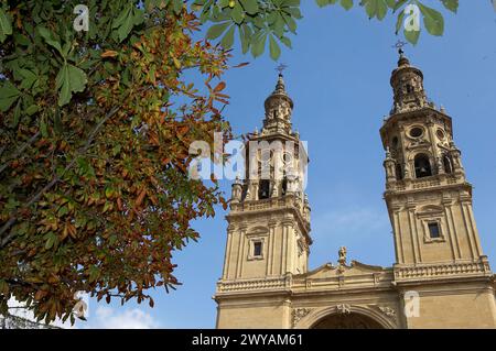 Kathedrale Santa Maria La Redonda, Plaza del Mercado, Logroño, La Rioja, Spanien. Stockfoto