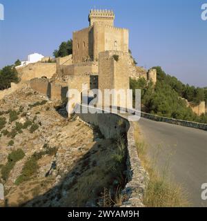 Schloss Marques de Villena (heute Parador Nacional, staatliches Hotel), Alarcón, Provinz Cuenca, Castilla-La Mancha, Spanien. Stockfoto