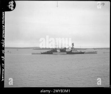 HMS REPULSE – am Anker. , Repulse Stockfoto