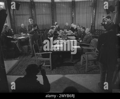 Am 14. Januar 1943 treffen sich Präsident Roosevelt und Premierminister Churchill in der Nähe von Casablanca mit ihren Stabschefs, um die Offensive der Alliierten 1943 zu planen. Stockfoto