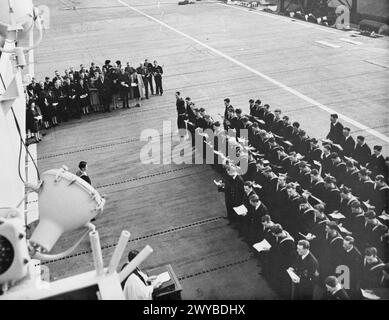 MIT DEM BEGLEITTRÄGER HMS SMITER, 1944. - Eine Szene auf dem Cockpit während des SMITER-Dienstes. Vancouver, British Columbia. , Stockfoto