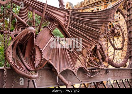 Guell Pavilions, 1884-1887, Von Antonio Gaudi, Barcelona, Katalonien, Spanien, Europa. Stockfoto