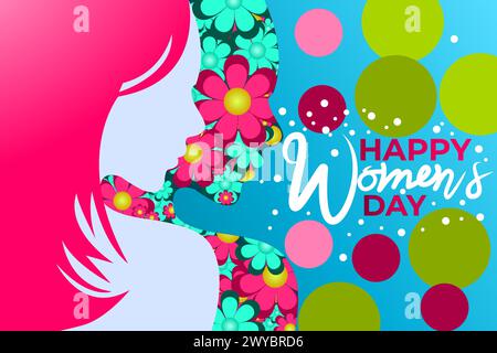 Glückwunsch zum 8. März mit Blumendesign. Grußkarte Zum Internationalen Frauentag. Vektor-Illustration zum Happy Womans Day. Stock Vektor