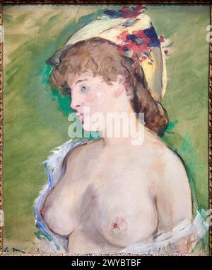 "Le Blonde aux seins nus", 1878, Edouard Manet (1832-1883), Musée d'Orsay, Paris, Frankreich, Europa. Stockfoto