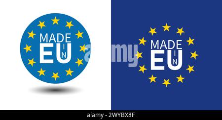 Made in Europe Symbol icon, EU-zertifizierter Icon Vektor. Stock Vektor