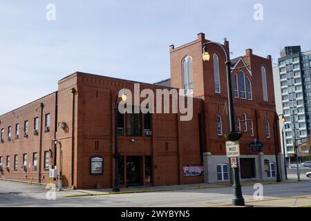 Ebenezer Baptist Church an einem sonnigen Tag, Atlanta, GA, Schnappschuss am Thanksgiving, 23. November 2023. Stockfoto